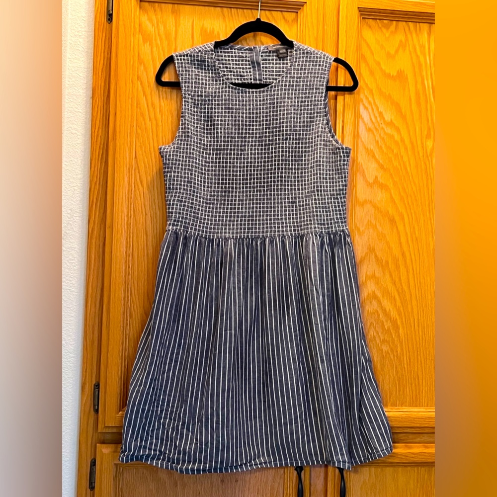 French Collection striped smocked dress